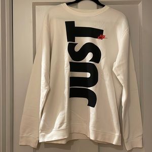Nike Just Do It Crew Neck Sweatshirt Hoodie White